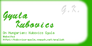 gyula kubovics business card
